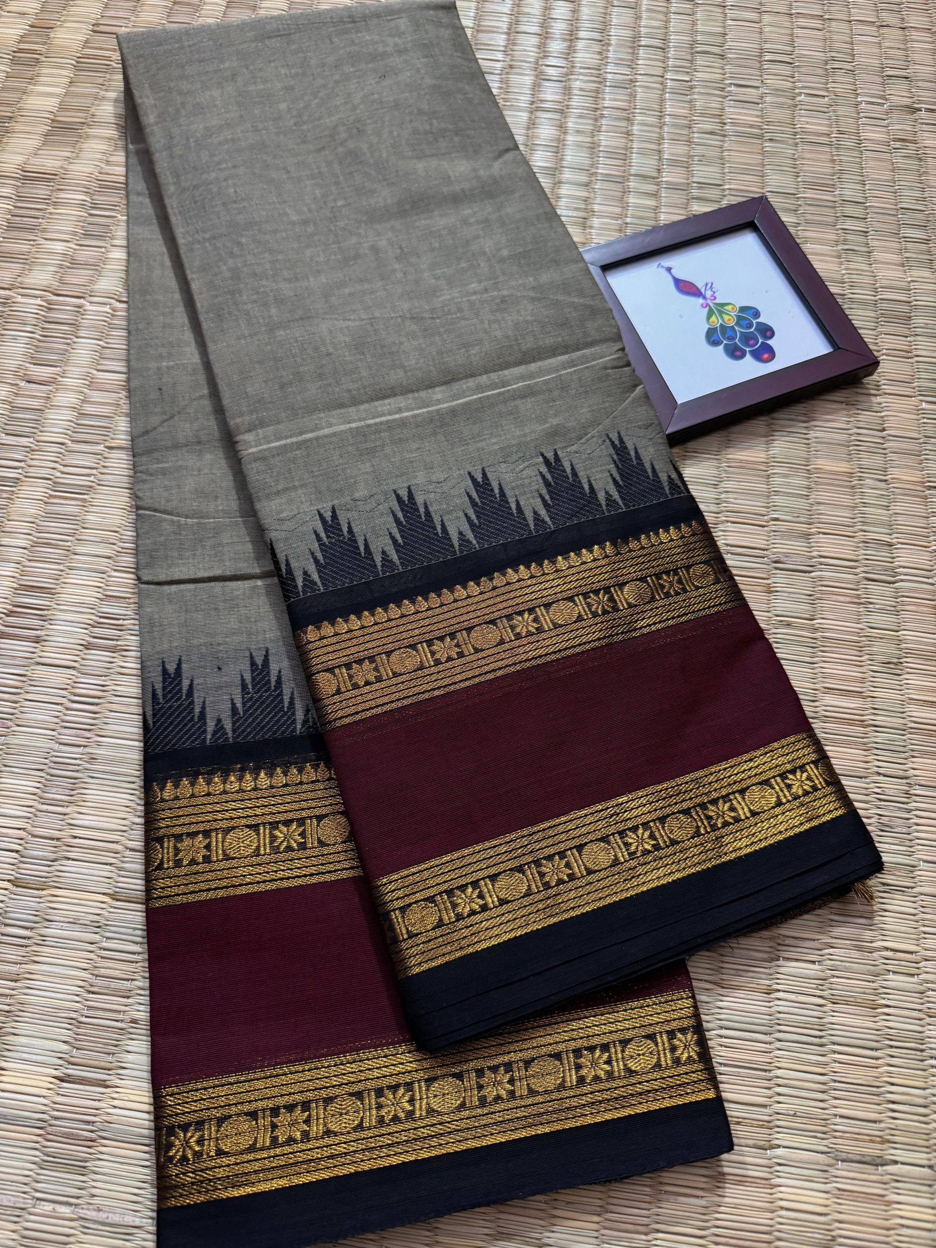 Rashmi Thazhampoo Border Kanchi Cotton Saree - Image 4