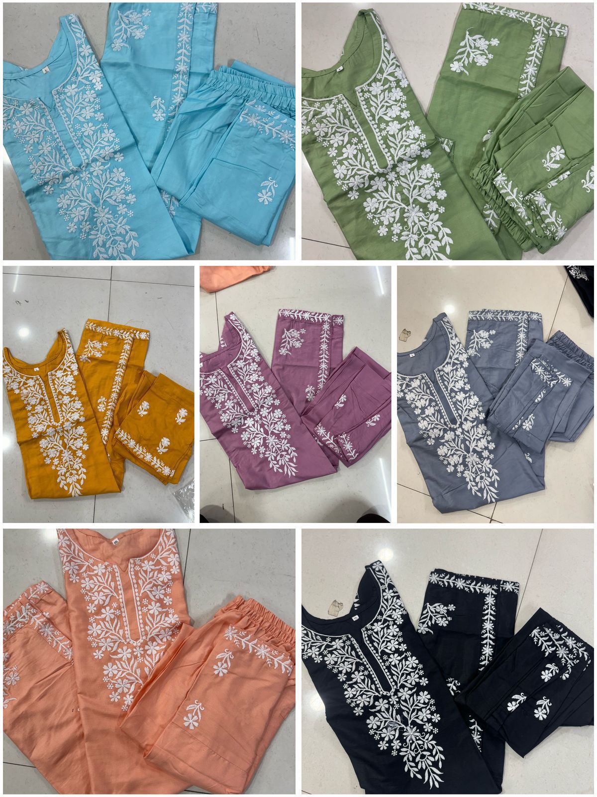 Premium Reyon Chikankari Top with Plazo Set - Image 4
