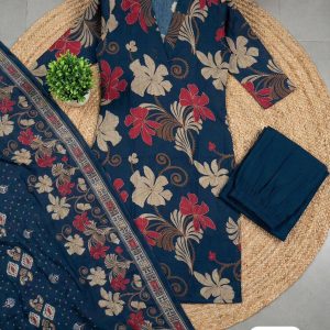 Sunshine Floral Bamboo Cotton 3PC Kurti Set