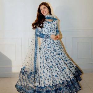 5000 Series Faux Georgette Sequin Anarkali Set