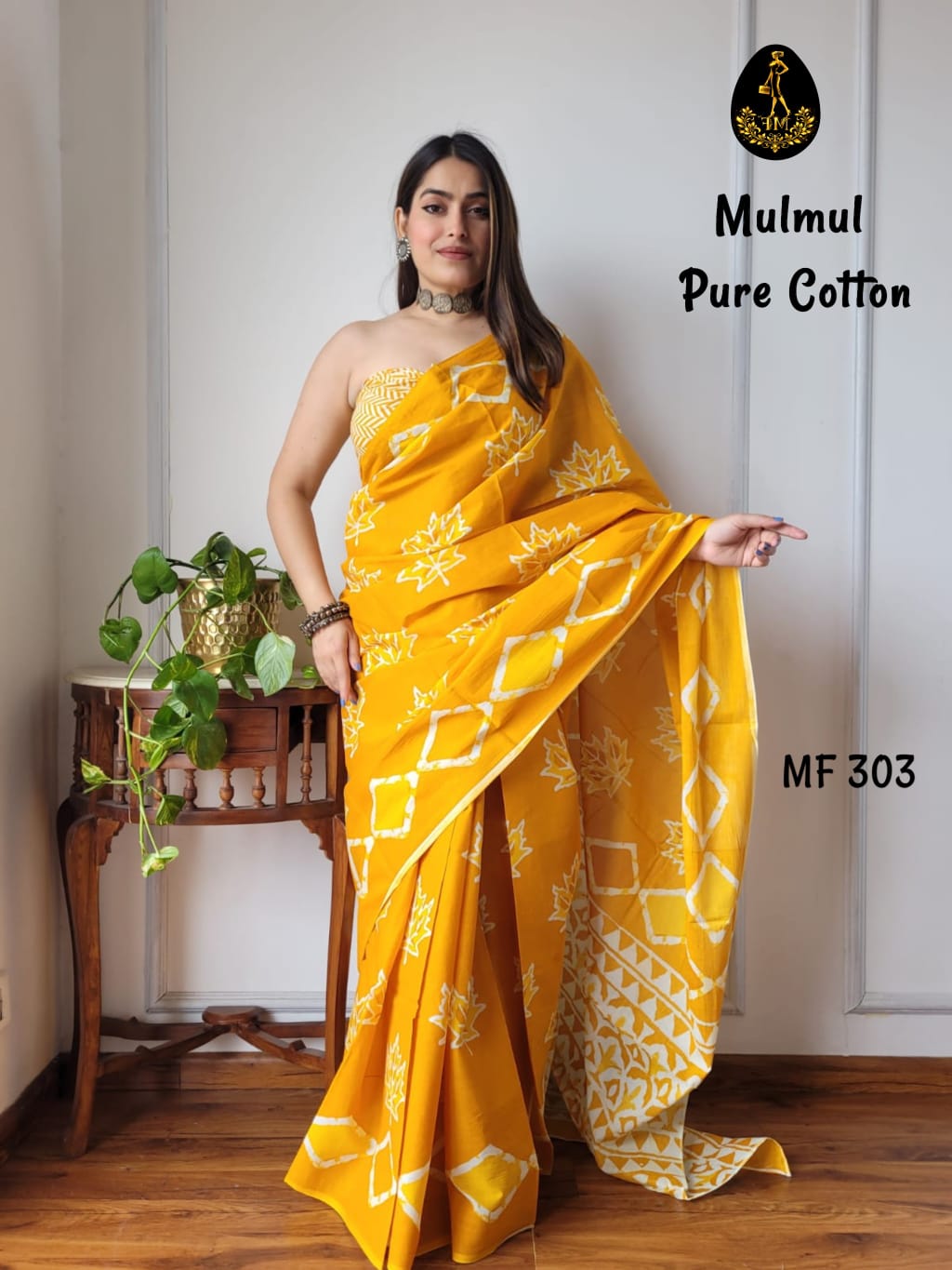 Bagru Hand Block Printed Mulmul Cotton Saree - Image 32