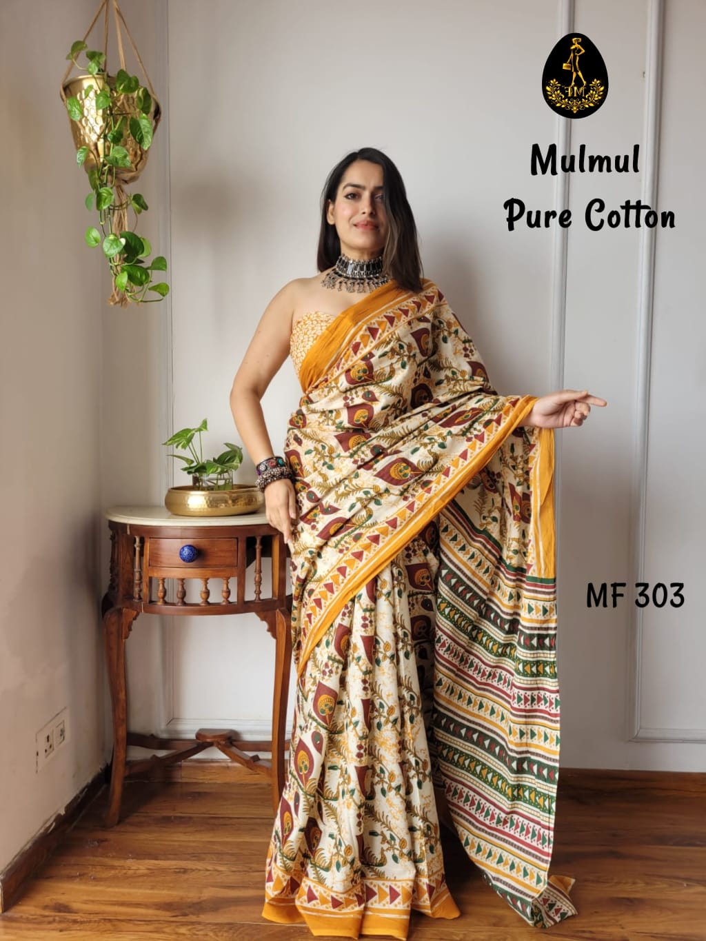 Bagru Hand Block Printed Mulmul Cotton Saree - Image 10