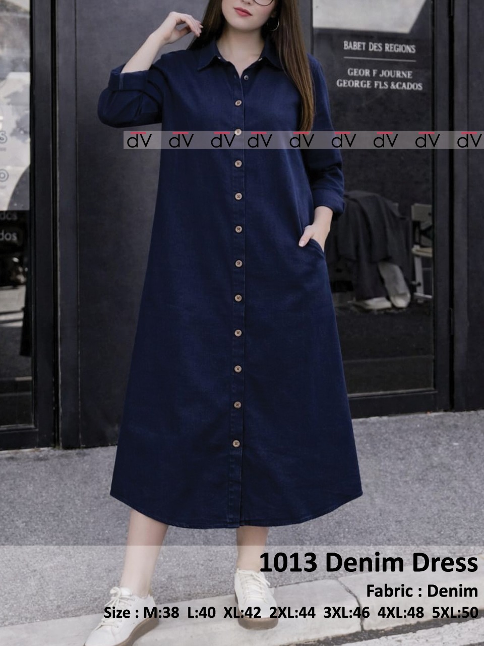 Classic Utility Pocket Denim Dress - Image 7