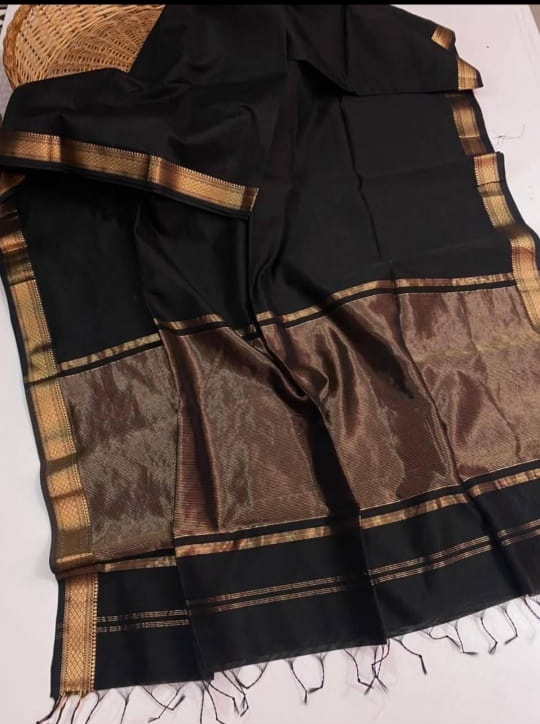 Royal Maheshwari Cotton Silk Jori Pallu Saree - Image 7