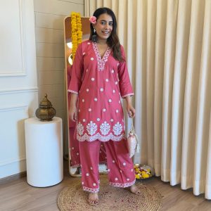 Traditional Embroidered Rayon Cotton Co-ord Set Collection