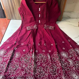 Premium Dhabu Cotton Embroidered Kurti Pant Co-ord Set