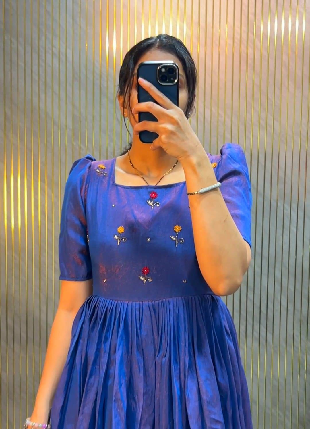 Designer Premium NC Vichitra Hand Work Midi Dress - Image 7