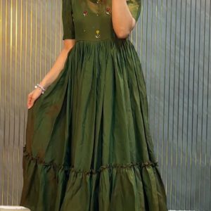 Designer Premium NC Vichitra Hand Work Midi Dress