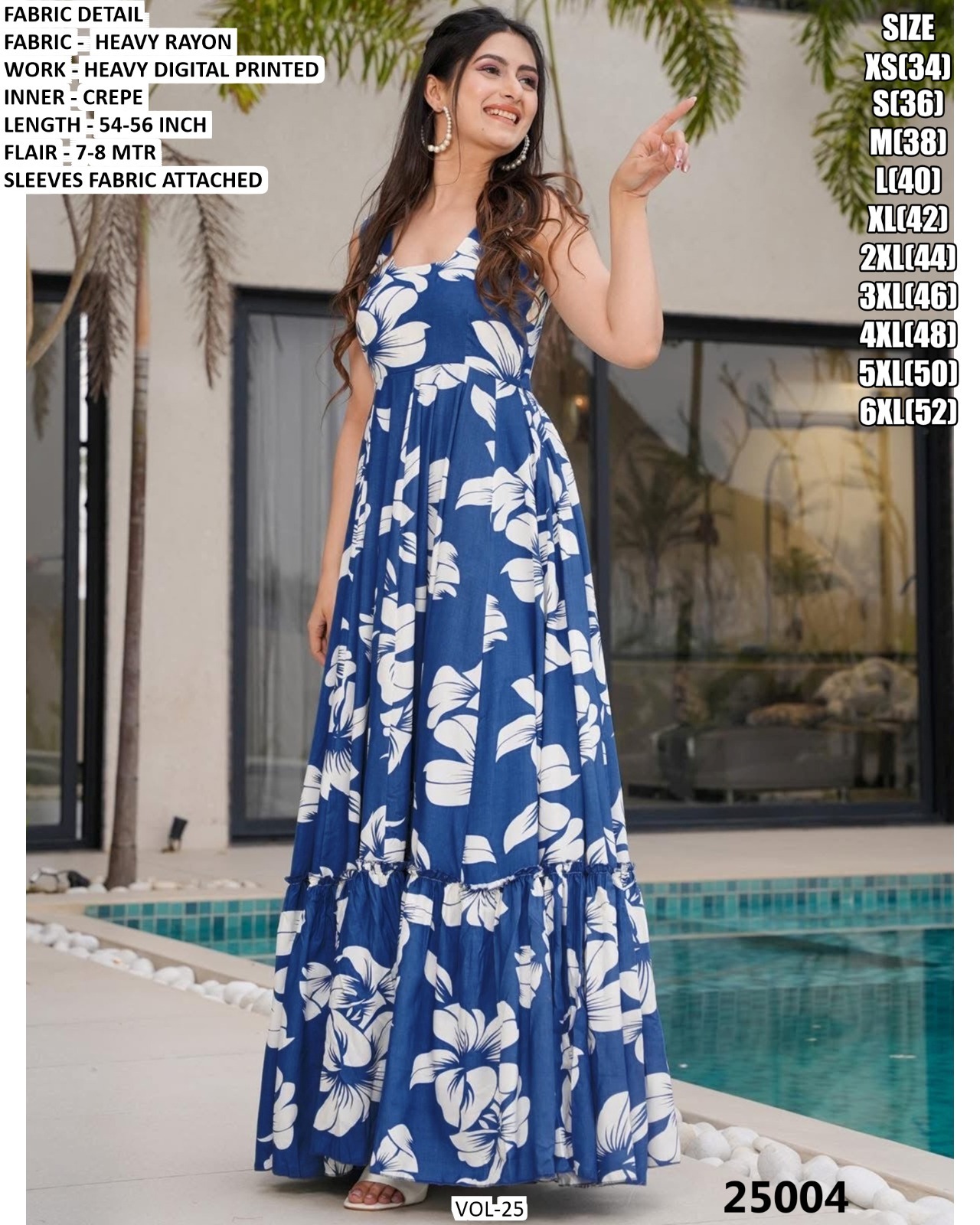 VOL-25 Premium Designer 1-Piece Ethnic Fusion Outfit - Image 2