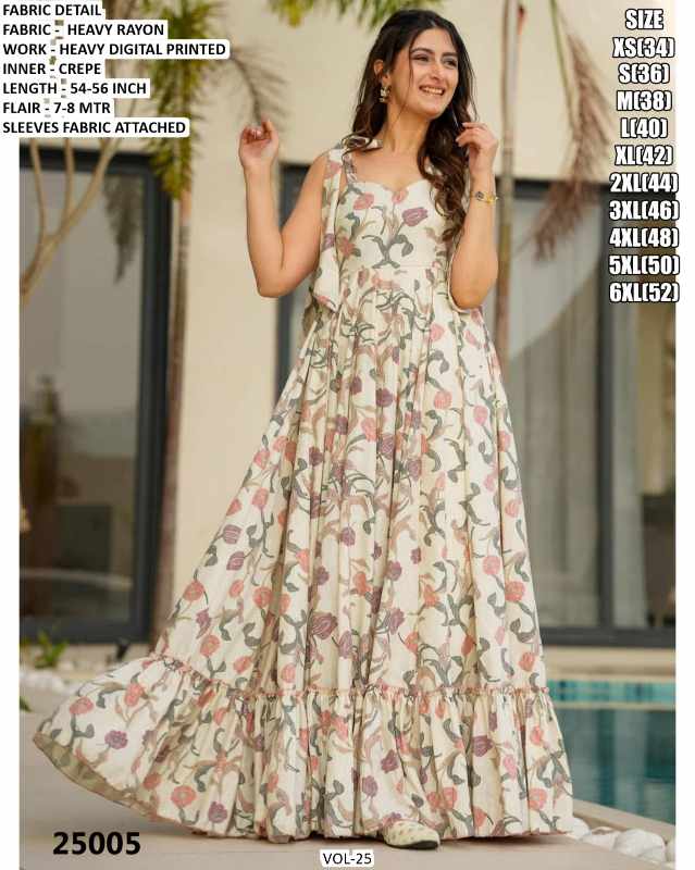 VOL-25 Premium Designer 1-Piece Ethnic Fusion Outfit - Image 8