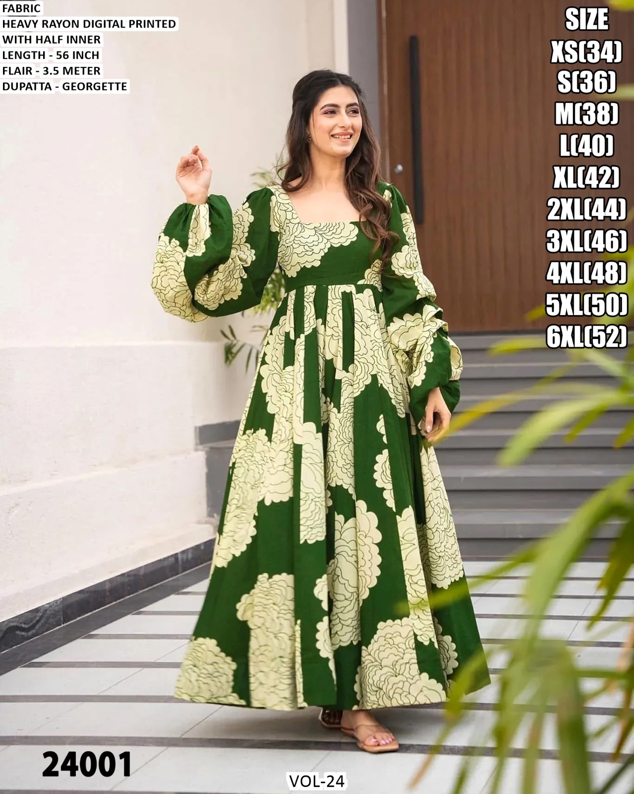 VOL-24 Premium Designer 1-Piece Ethnic Fusion Outfit - Image 6