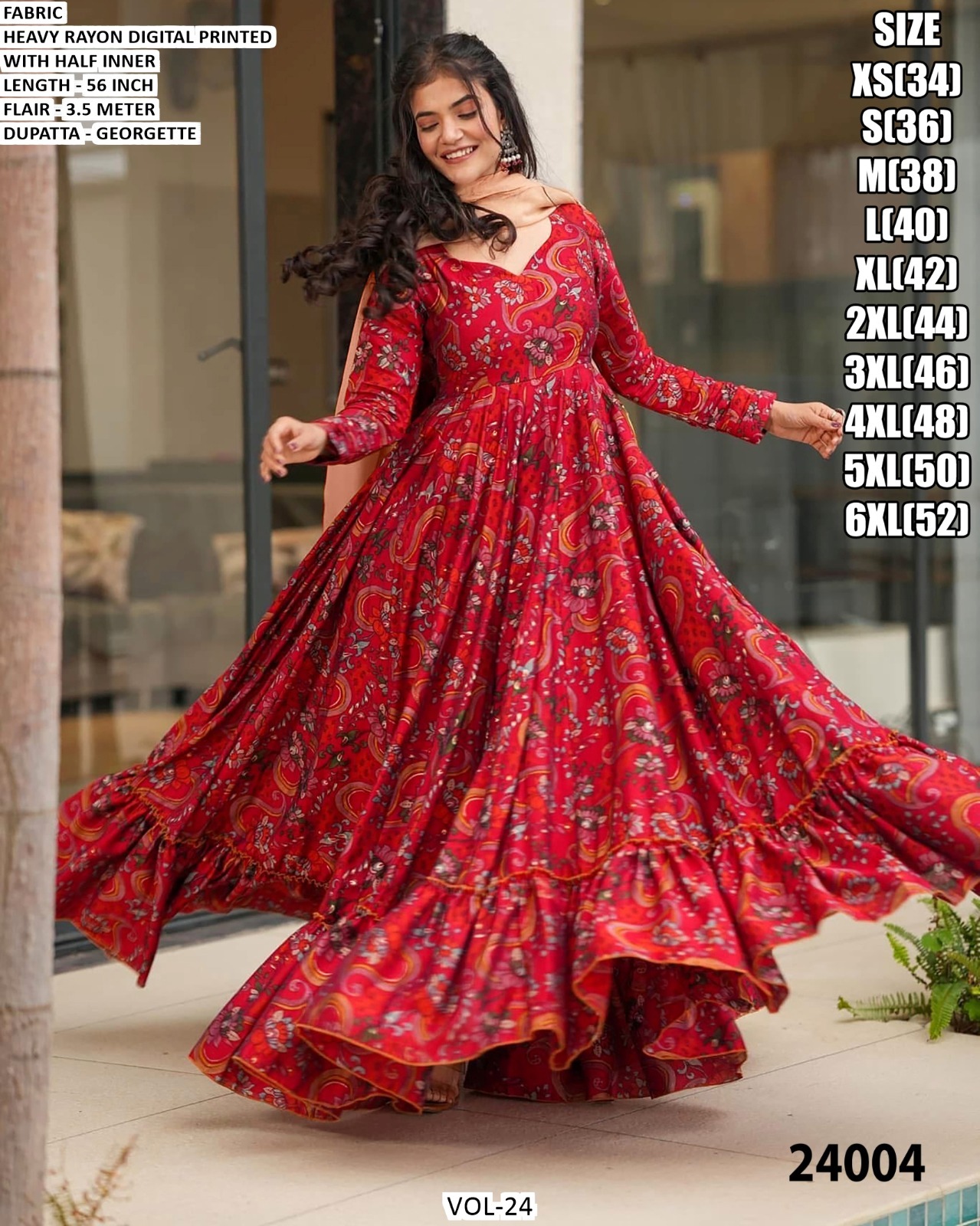 VOL-24 Premium Designer 1-Piece Ethnic Fusion Outfit - Image 7