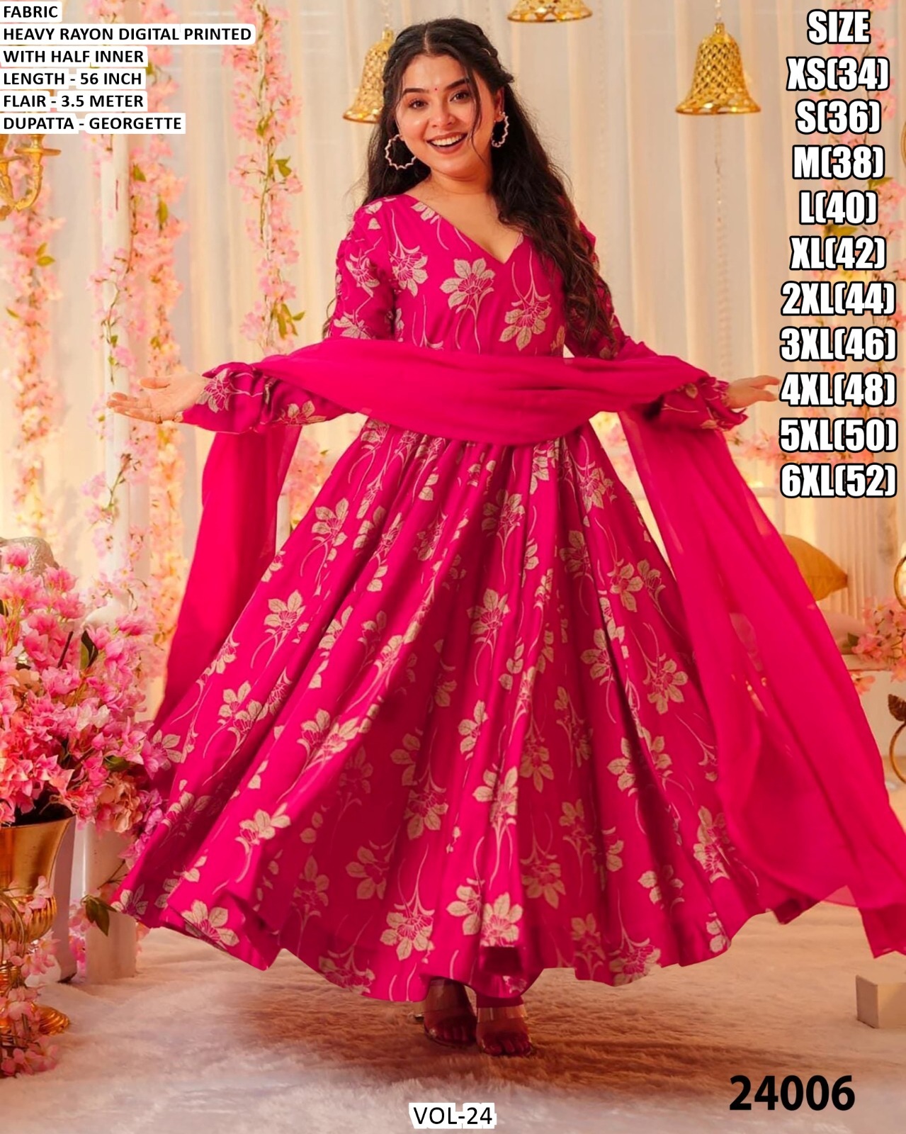 VOL-24 Premium Designer 1-Piece Ethnic Fusion Outfit - Image 2