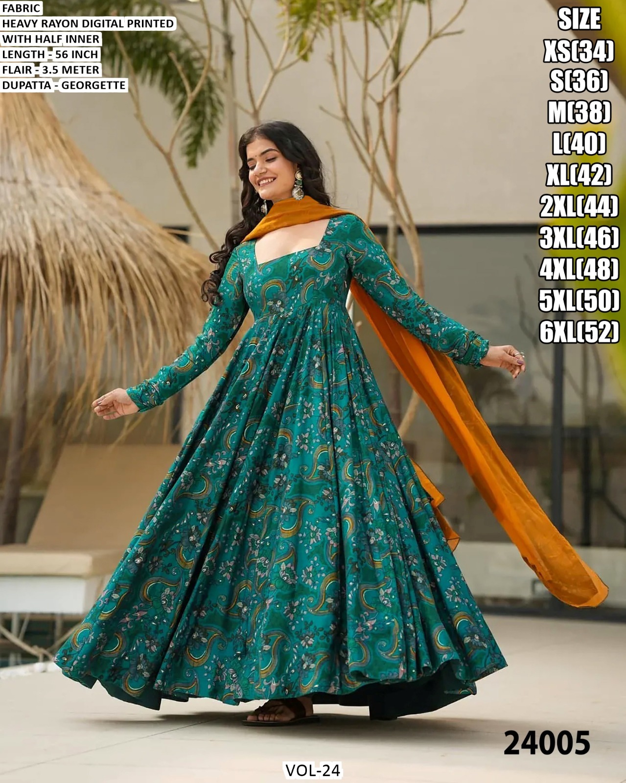 VOL-24 Premium Designer 1-Piece Ethnic Fusion Outfit