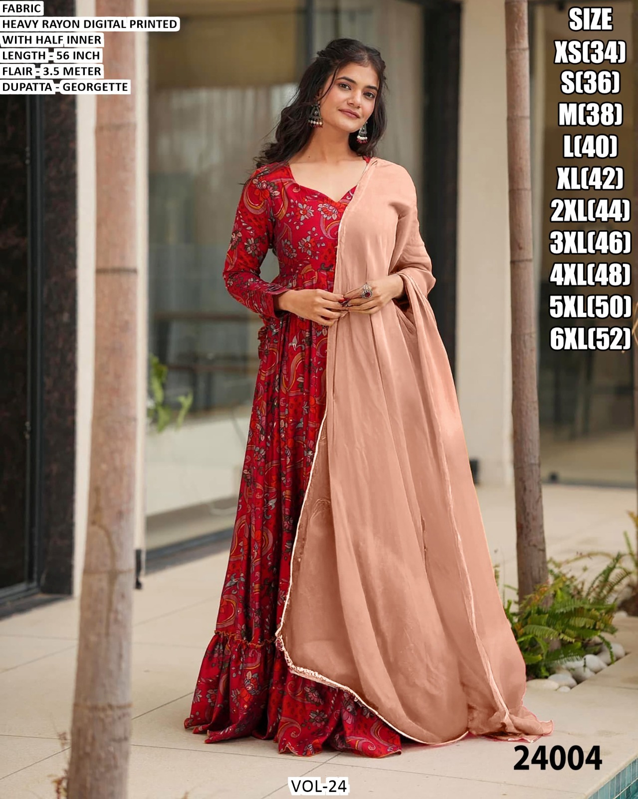 VOL-24 Premium Designer 1-Piece Ethnic Fusion Outfit - Image 5