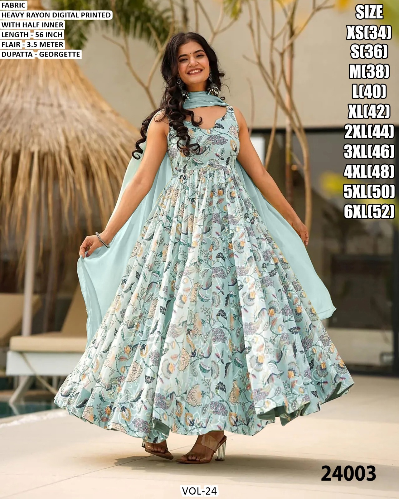 VOL-24 Premium Designer 1-Piece Ethnic Fusion Outfit - Image 4