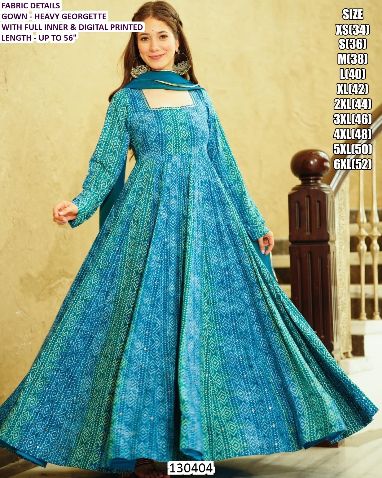 130404 Premium Designer 1-Piece Ethnic Fusion Outfit