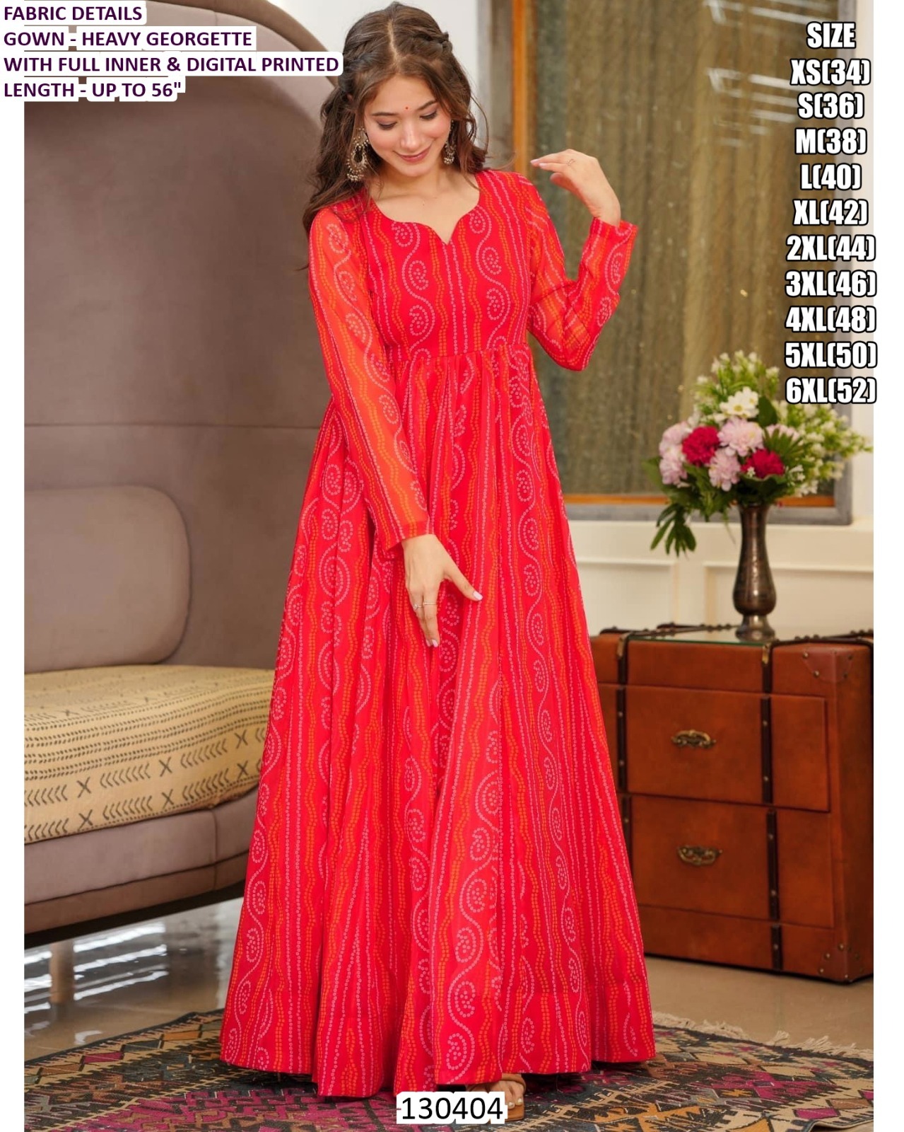 130404 Premium Designer 1-Piece Ethnic Fusion Outfit - Image 3