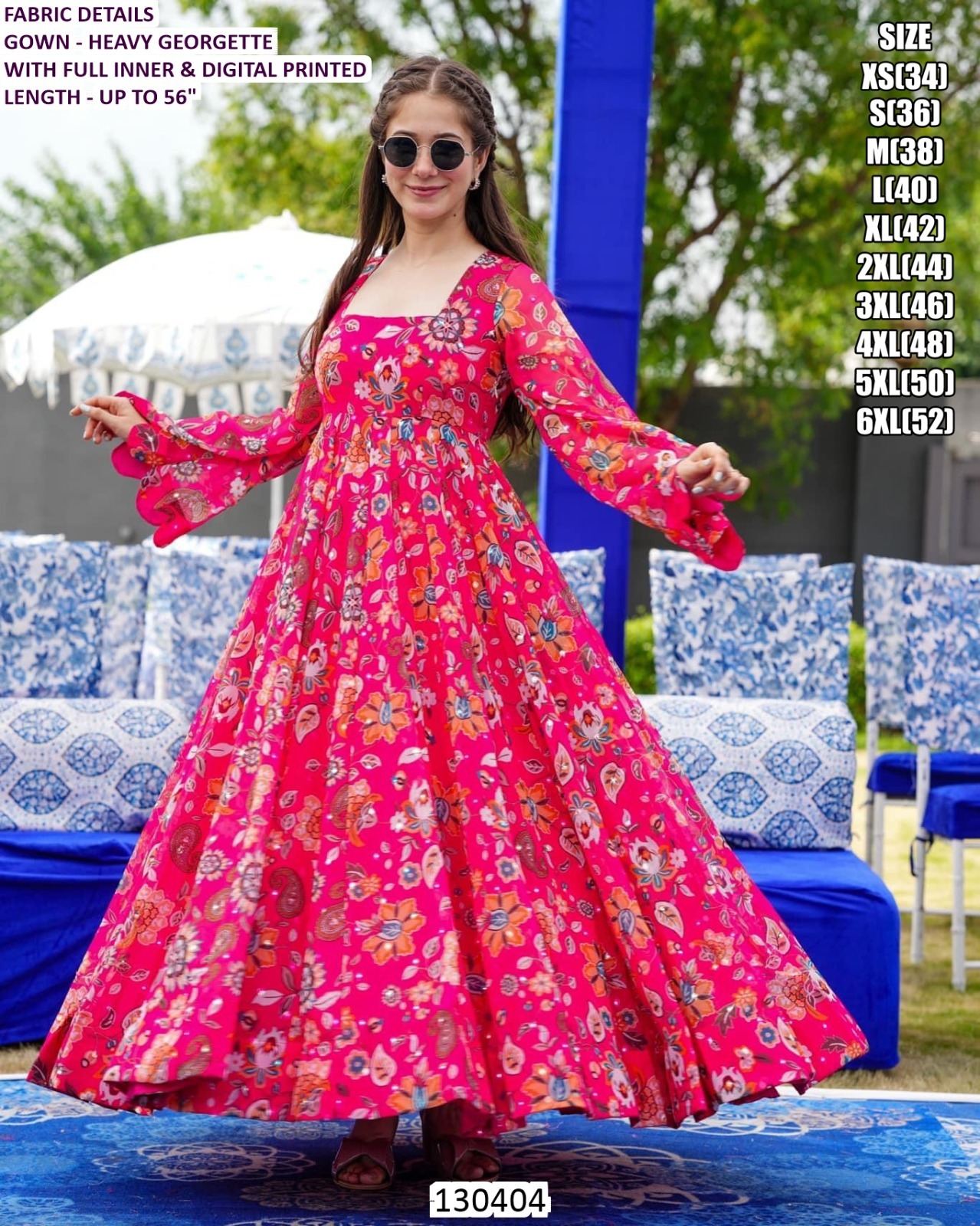 130404 Premium Designer 1-Piece Ethnic Fusion Outfit - Image 5