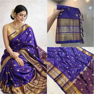 Semi Kanchivaram Party Wear Silk Saree Blouse Piece