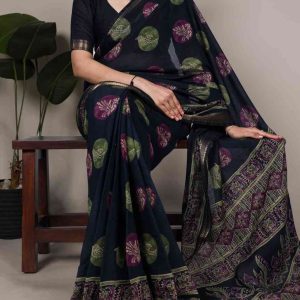 YUTIKA PV Chanderi Printed Lightweight Everyday Elegance Saree
