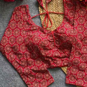 Ajrakh Cotton Galaxy Sabyasachi Style V-Neck Designer Blouse