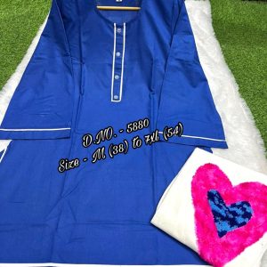 Cotton Kurti Set with Pant & Aari Embroidery Work