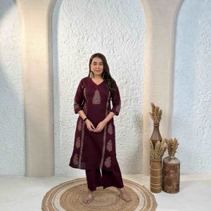 Premium Dhabu Cotton Kurti & Plazo Set