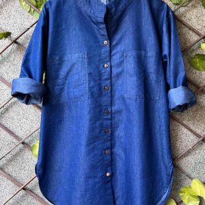 Double Pocket Denim Tops – Hip Covering Style
