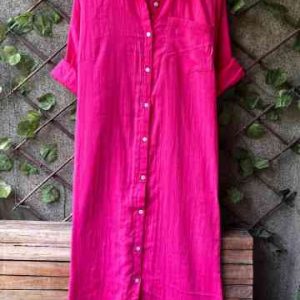 Front Pocket Buttoned Collar Dress Collection