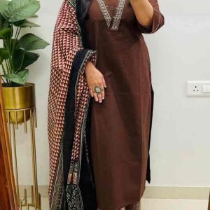 Elegant Cotton Kurta Pant with Dupatta Set