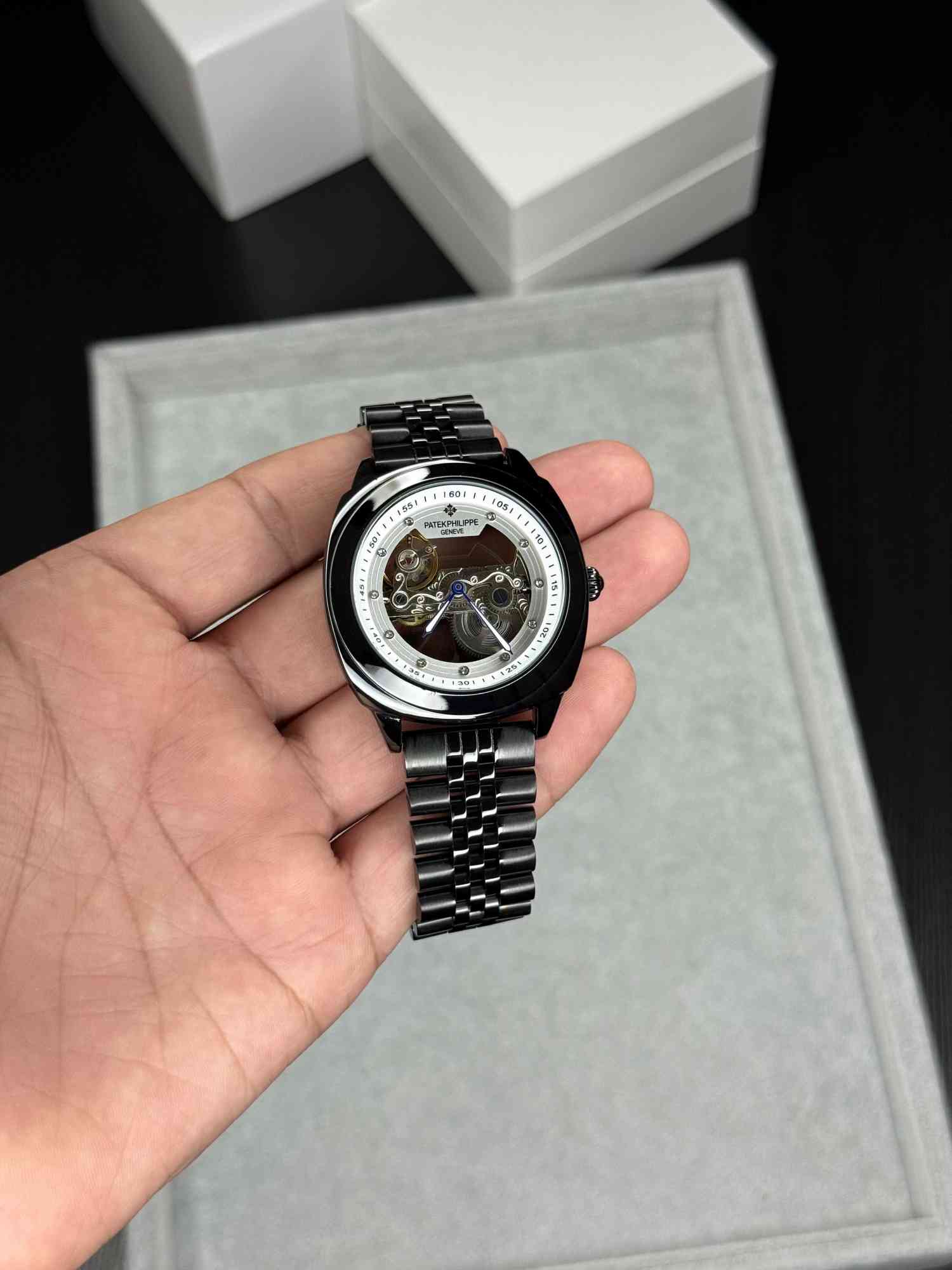 Patak Phillippe Geneve Black Automatic Skeleton Men’s Watch - Image 3