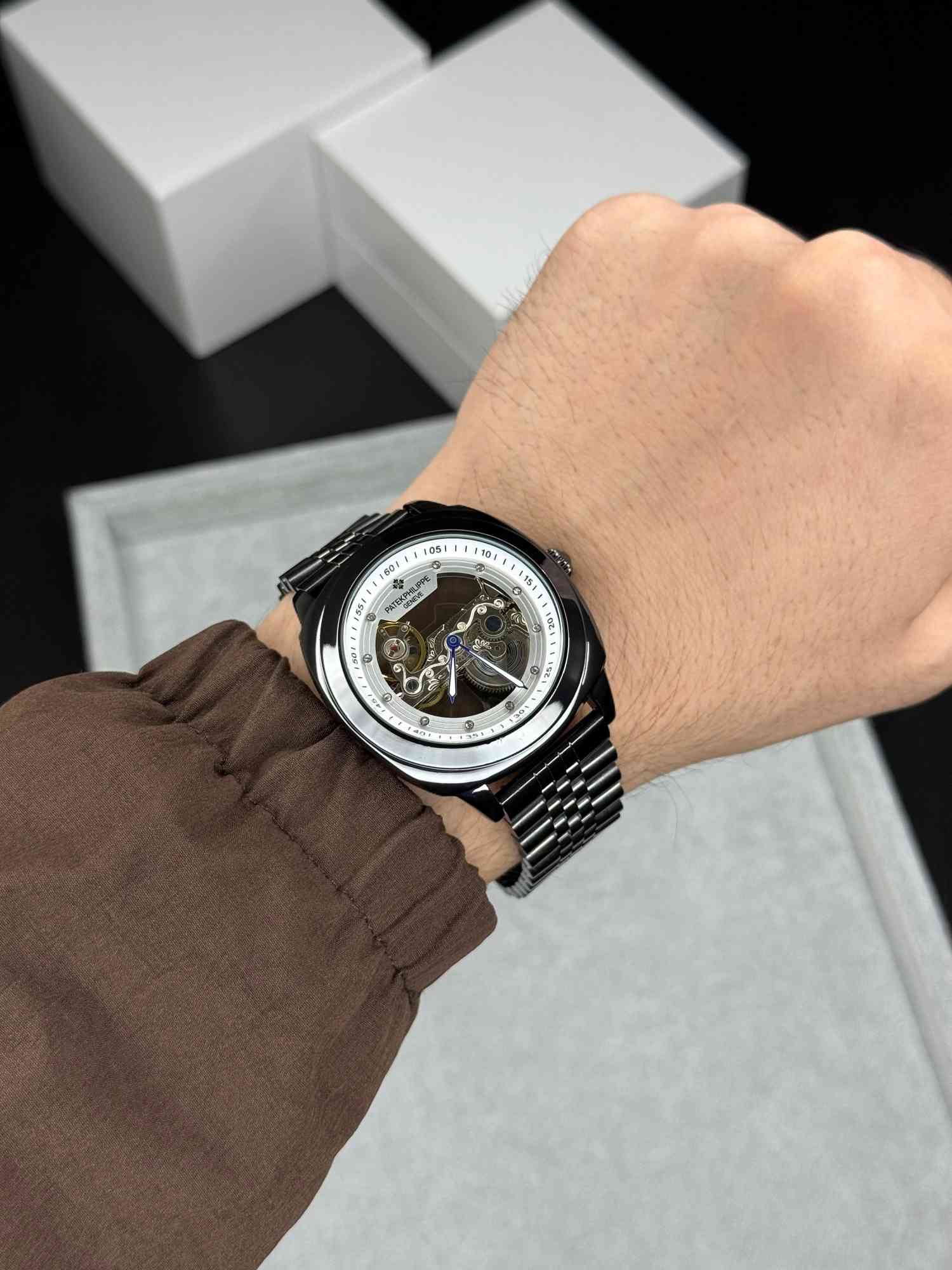 Patak Phillippe Geneve Black Automatic Skeleton Men’s Watch