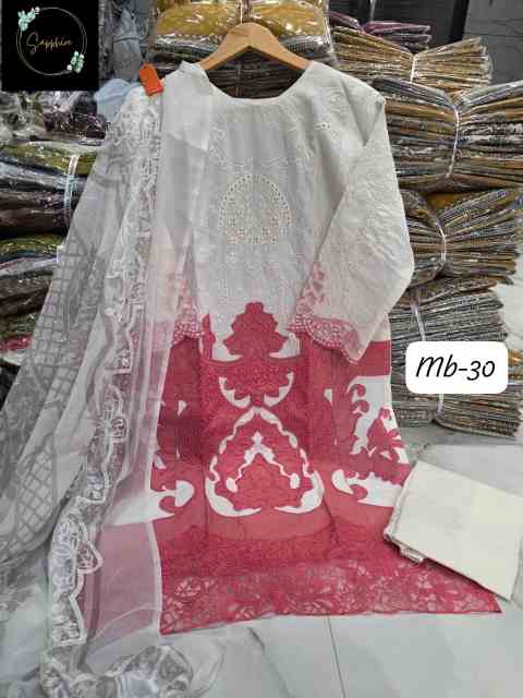 Sapphire Embroidered Mariab-30 Suit Set - Image 3