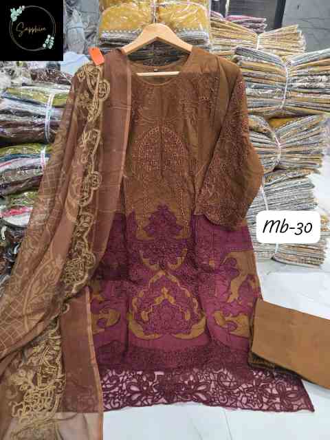 Sapphire Embroidered Mariab-30 Suit Set - Image 5