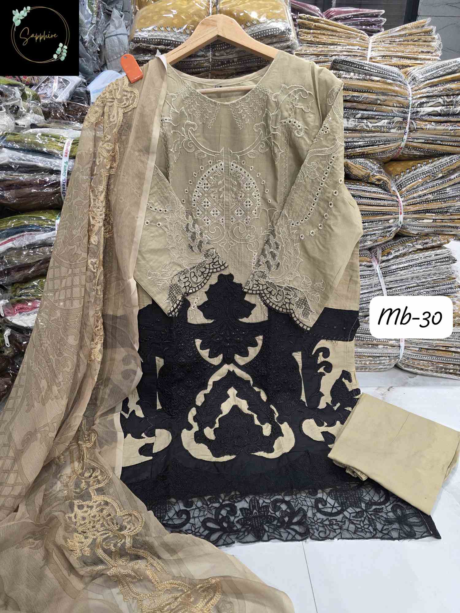 Sapphire Embroidered Mariab-30 Suit Set
