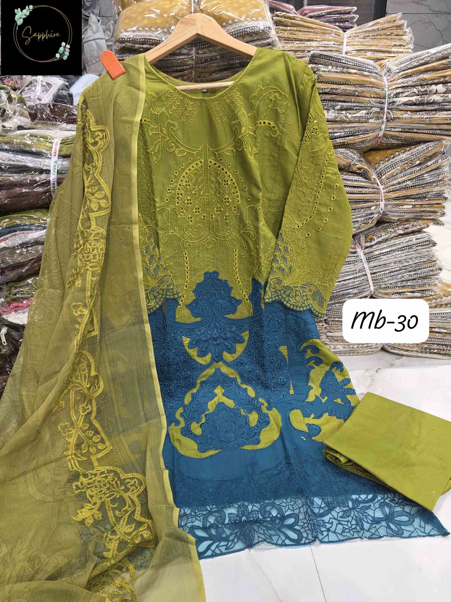 Sapphire Embroidered Mariab-30 Suit Set - Image 2
