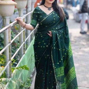 Pure Chanderi Hand Tie & Dye Bandhani Saree Collection
