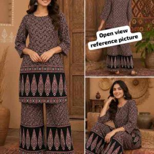 Ajrakh Print Cotton Top & Palazzo Set