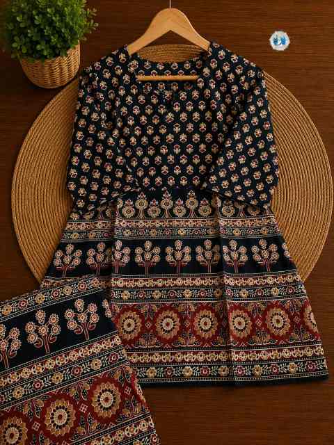 Ajrakh Print Cotton Top & Palazzo Set - Image 17