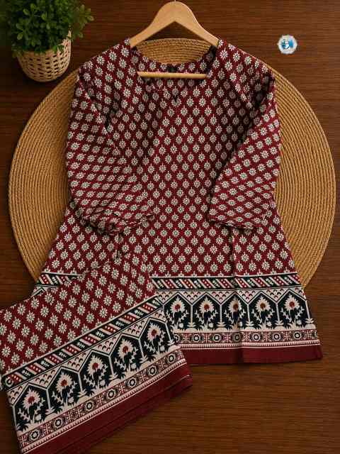 Ajrakh Print Cotton Top & Palazzo Set - Image 14