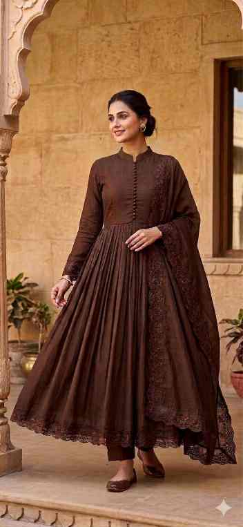 Designer Party Wear Embroidery Gown Set