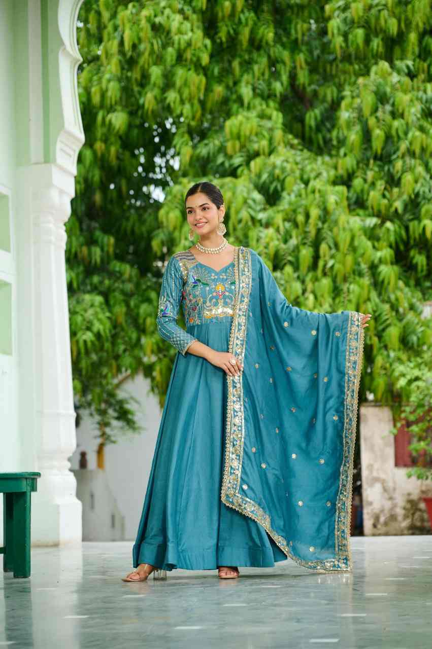 Premium Readymade Gown-Dupatta Set - Image 9
