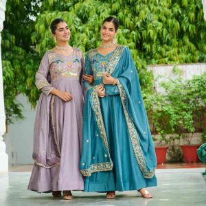 Premium Readymade Gown-Dupatta Set