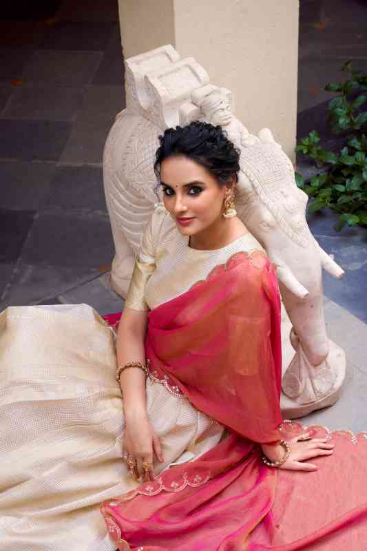 Elegant Golden Zari Weaving Lehenga Choli Set - Image 5