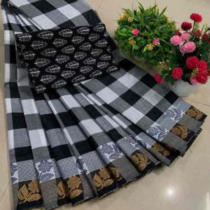 Chettinadu Pure Cotton Saree With Kalamkari Blouse Collection