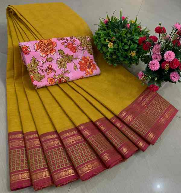 Chettinadu Pure Cotton Saree With Kalamkari Blouse Collection - Image 23