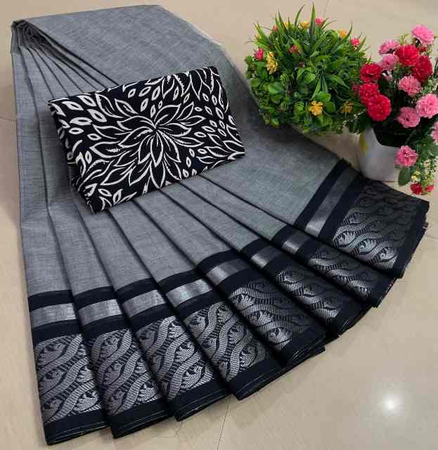 Chettinadu Pure Cotton Saree With Kalamkari Blouse Collection - Image 24