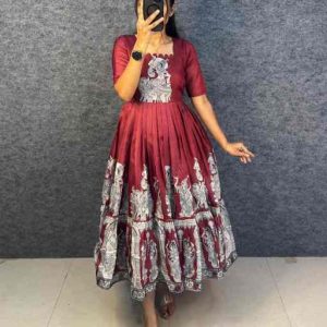 Kalamkari Kalahasti Kota Maxi Gown