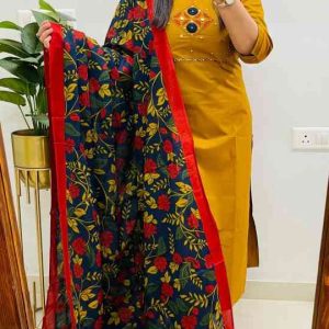 Stylish Ethnic Kurti Pant Dupatta Set
